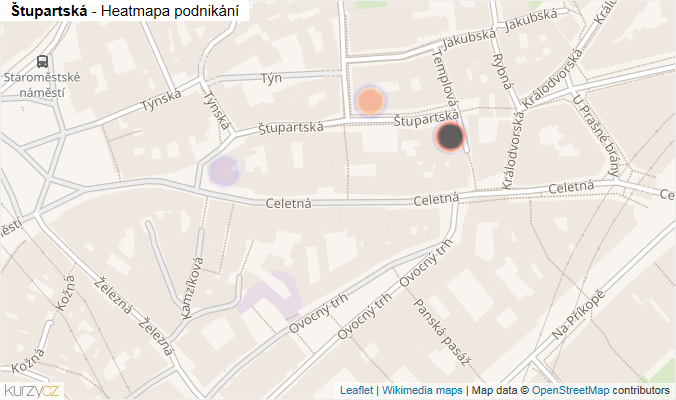 Mapa Štupartská - Firmy v ulici.