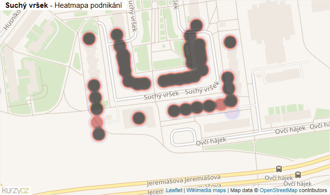 Mapa Suchý vršek - Firmy v ulici.