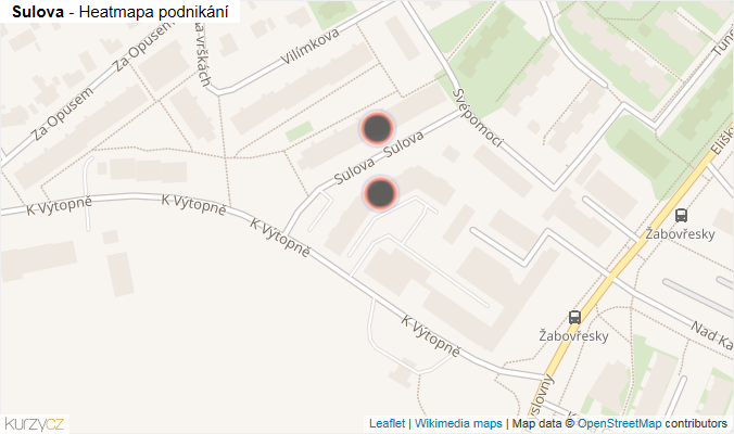 Mapa Sulova - Firmy v ulici.