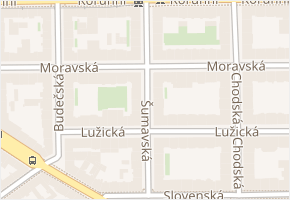 Šumavská v obci Praha - mapa ulice