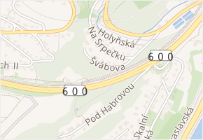 Švábova v obci Praha - mapa ulice