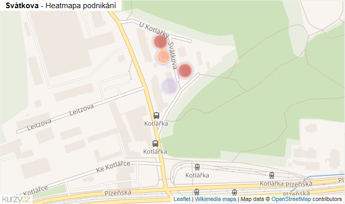 Mapa Svátkova - Firmy v ulici.