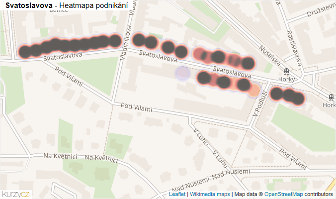 Mapa Svatoslavova - Firmy v ulici.