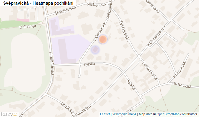 Mapa Svépravická - Firmy v ulici.