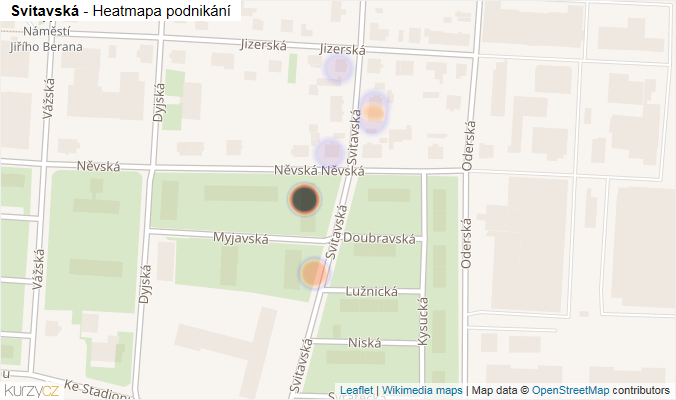Mapa Svitavská - Firmy v ulici.