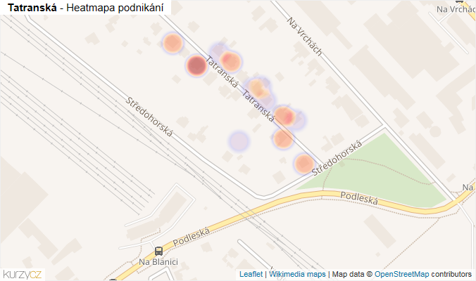 Mapa Tatranská - Firmy v ulici.