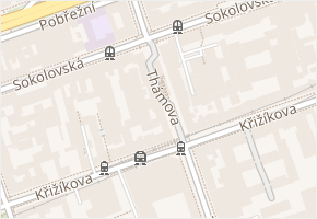 Thámova v obci Praha - mapa ulice