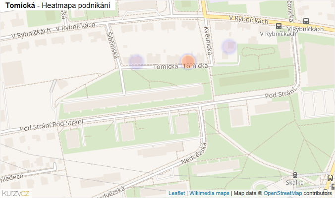 Mapa Tomická - Firmy v ulici.