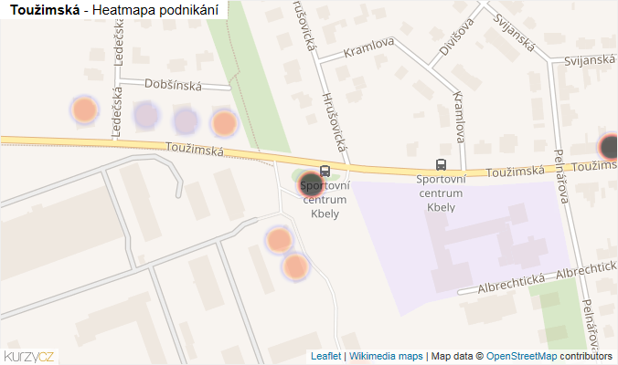 Mapa Toužimská - Firmy v ulici.