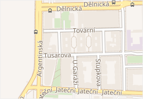 Tovární v obci Praha - mapa ulice