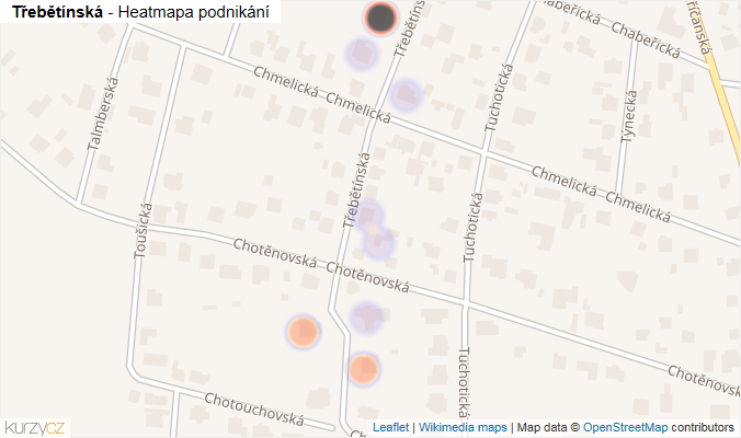 Mapa Třebětínská - Firmy v ulici.