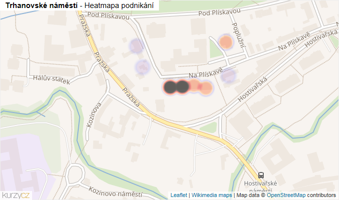 Mapa Trhanovské náměstí - Firmy v ulici.