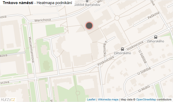 Mapa Trnkovo náměstí - Firmy v ulici.