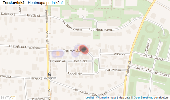 Mapa Troskovická - Firmy v ulici.