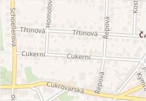 Třtinová v obci Praha - mapa ulice