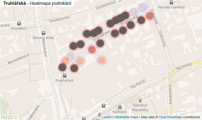Mapa Truhlářská - Firmy v ulici.