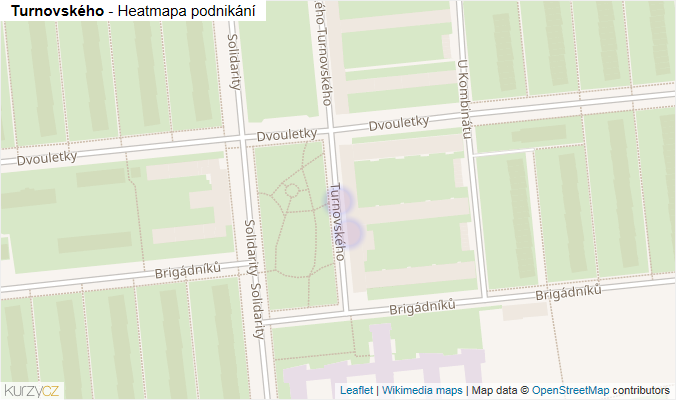 Mapa Turnovského - Firmy v ulici.