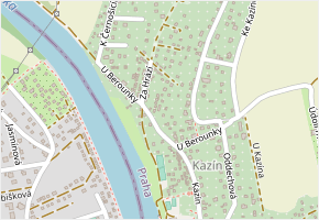 U Berounky v obci Praha - mapa ulice