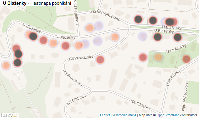 Mapa U Blaženky - Firmy v ulici.