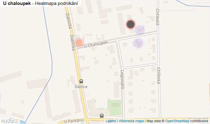 Mapa U chaloupek - Firmy v ulici.