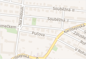 U dětského hřiště v obci Praha - mapa ulice