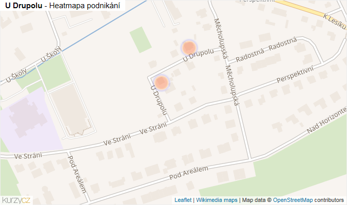 Mapa U Drupolu - Firmy v ulici.