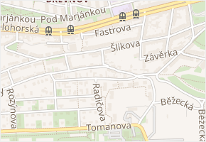 U dvora v obci Praha - mapa ulice