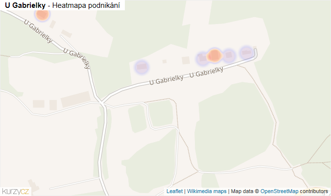 Mapa U Gabrielky - Firmy v ulici.