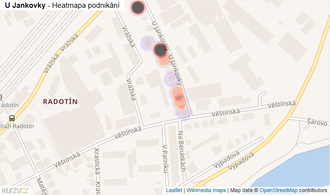 Mapa U Jankovky - Firmy v ulici.