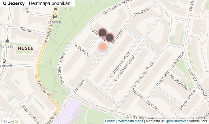 Mapa U Jezerky - Firmy v ulici.
