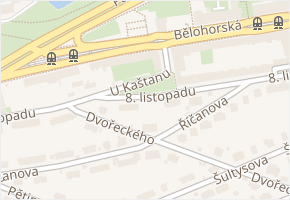 U kaštanu v obci Praha - mapa ulice