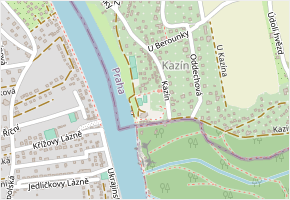 U Kazína v obci Praha - mapa ulice