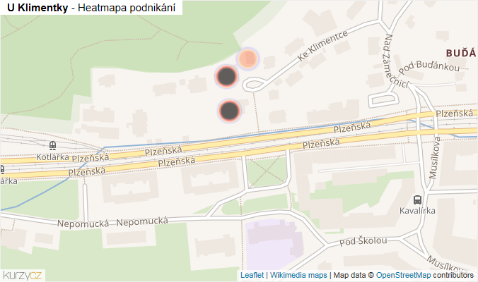 Mapa U Klimentky - Firmy v ulici.