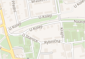 U kolejí v obci Praha - mapa ulice