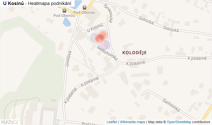 Mapa U Kosinů - Firmy v ulici.