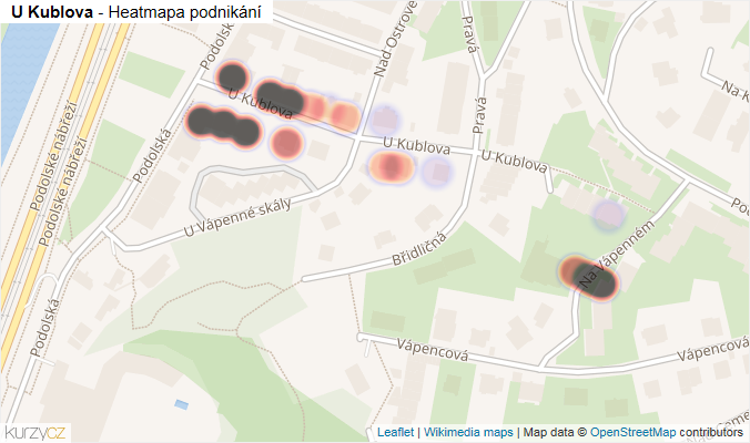 Mapa U Kublova - Firmy v ulici.