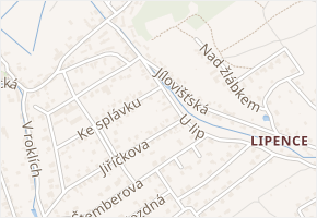 U lip v obci Praha - mapa ulice