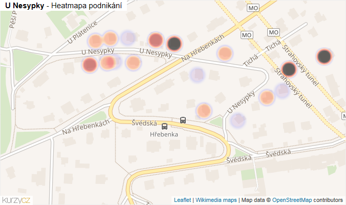 Mapa U Nesypky - Firmy v ulici.