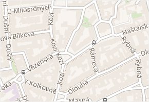U obecního dvora v obci Praha - mapa ulice