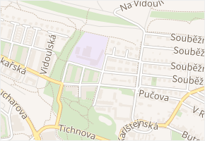 U panské zahrady v obci Praha - mapa ulice