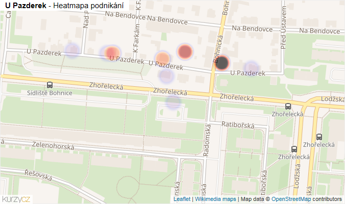Mapa U Pazderek - Firmy v ulici.