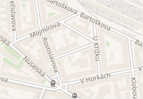 U Pernštejnských v obci Praha - mapa ulice