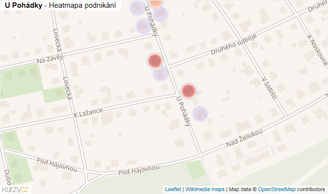 Mapa U Pohádky - Firmy v ulici.
