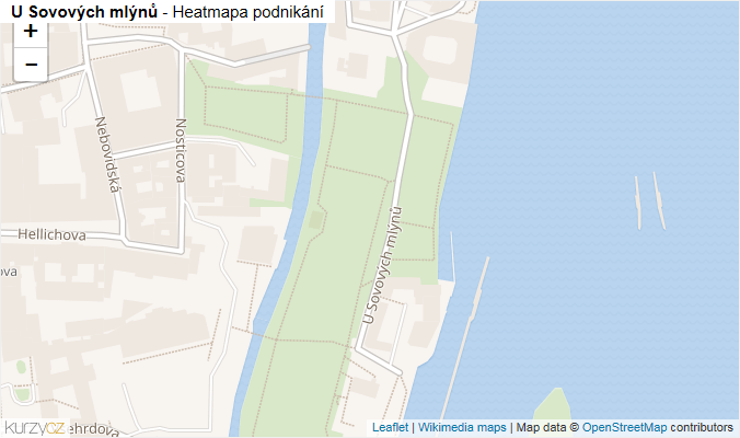 Mapa U Sovových mlýnů - Firmy v ulici.