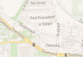 U štěpu v obci Praha - mapa ulice