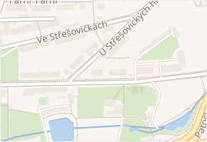 U střešovických hřišť v obci Praha - mapa ulice