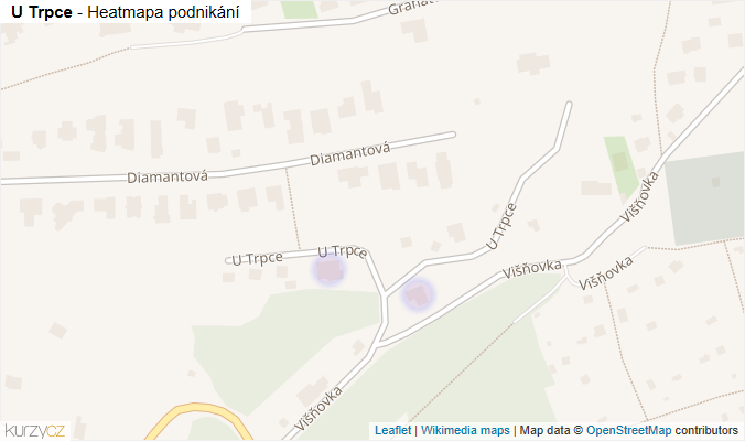 Mapa U Trpce - Firmy v ulici.
