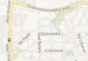 U Tyršovky v obci Praha - mapa ulice