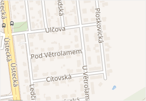 U větrolamu v obci Praha - mapa ulice