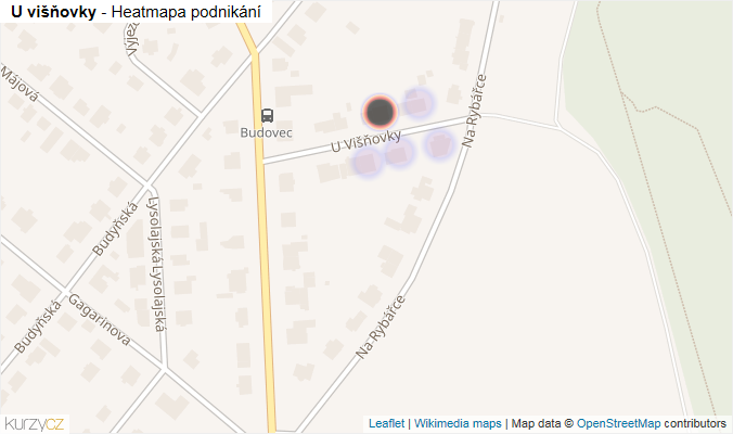 Mapa U višňovky - Firmy v ulici.